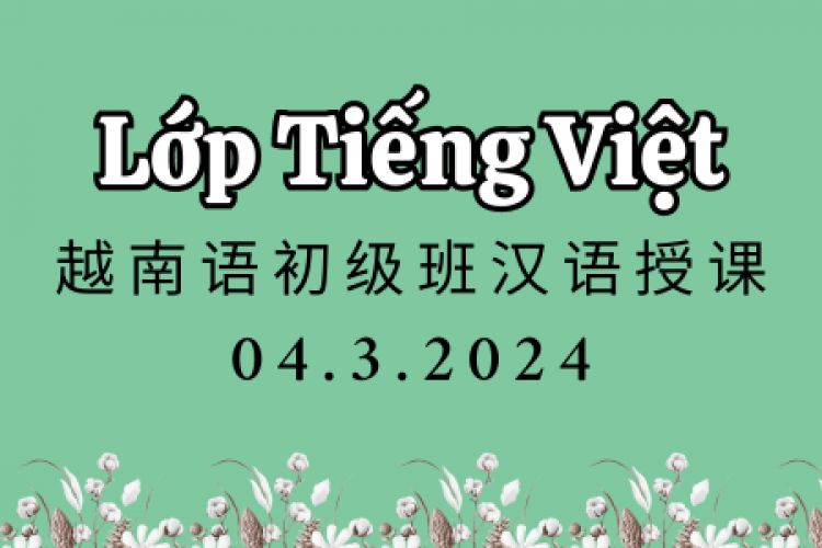 BEGINNING VIETNAMESE COURSE FOR CHINESE SPEAKERS (04.03.2024)